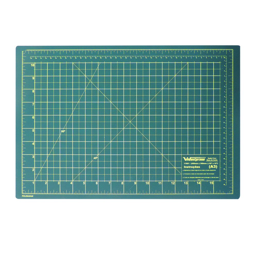 Base Para Corte De Tecidos Patchwork E Scrapbook Frente E Verso 45X30 Cm - Imagem 2