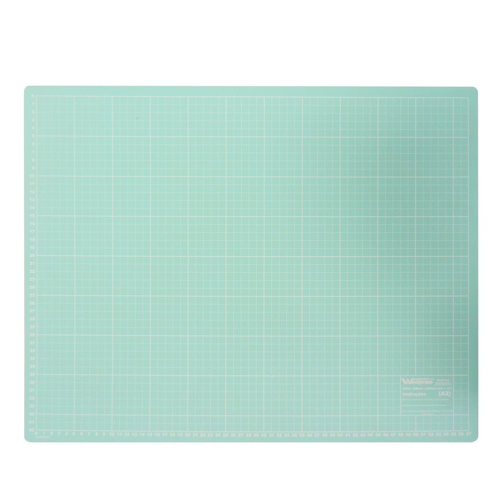 Base Para Corte De Tecidos Patchwork E Scrapbook Frente E Verso 60X45 Azul Turquesa - Imagem 2