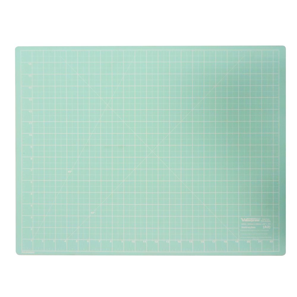 Base Para Corte De Tecidos Patchwork E Scrapbook Frente E Verso 60X45 Azul Turquesa