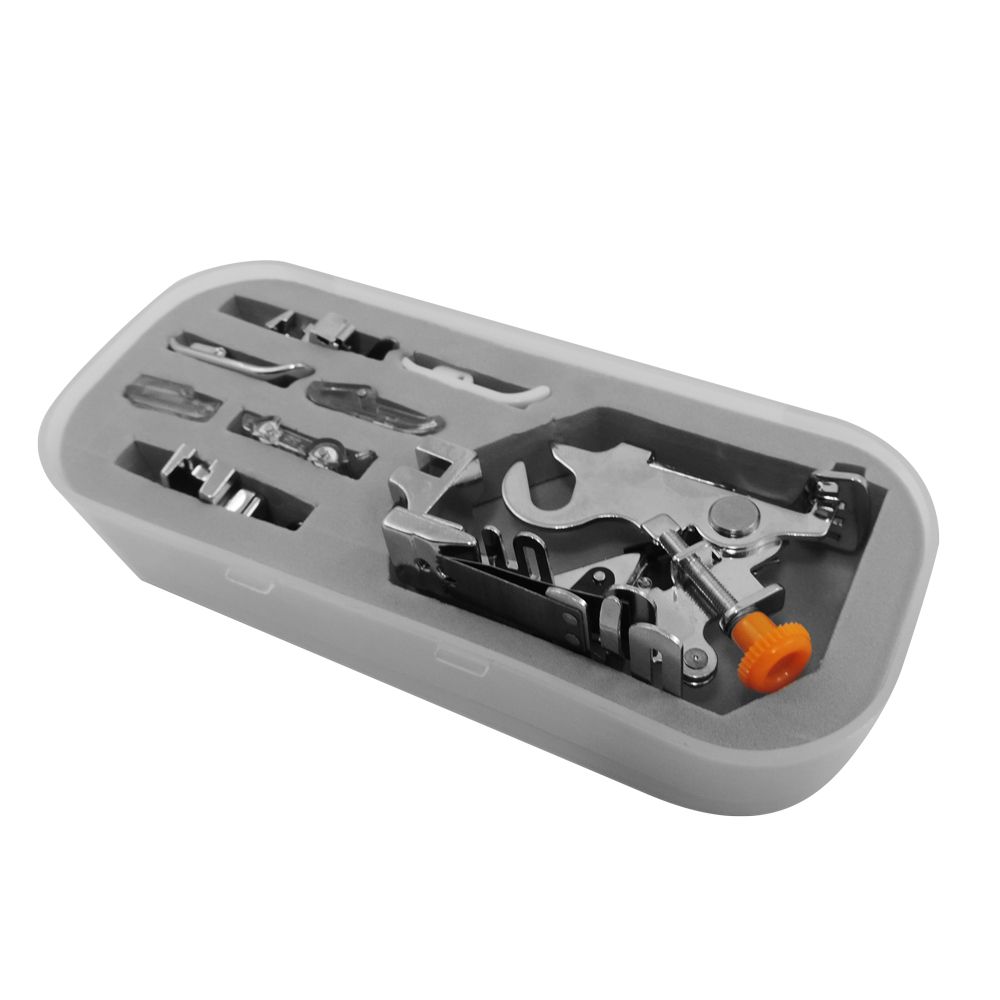 Kit De Pé Sapatas E Calcadores Para Pregas Bordado Zig Zag Rolete 8 Peças