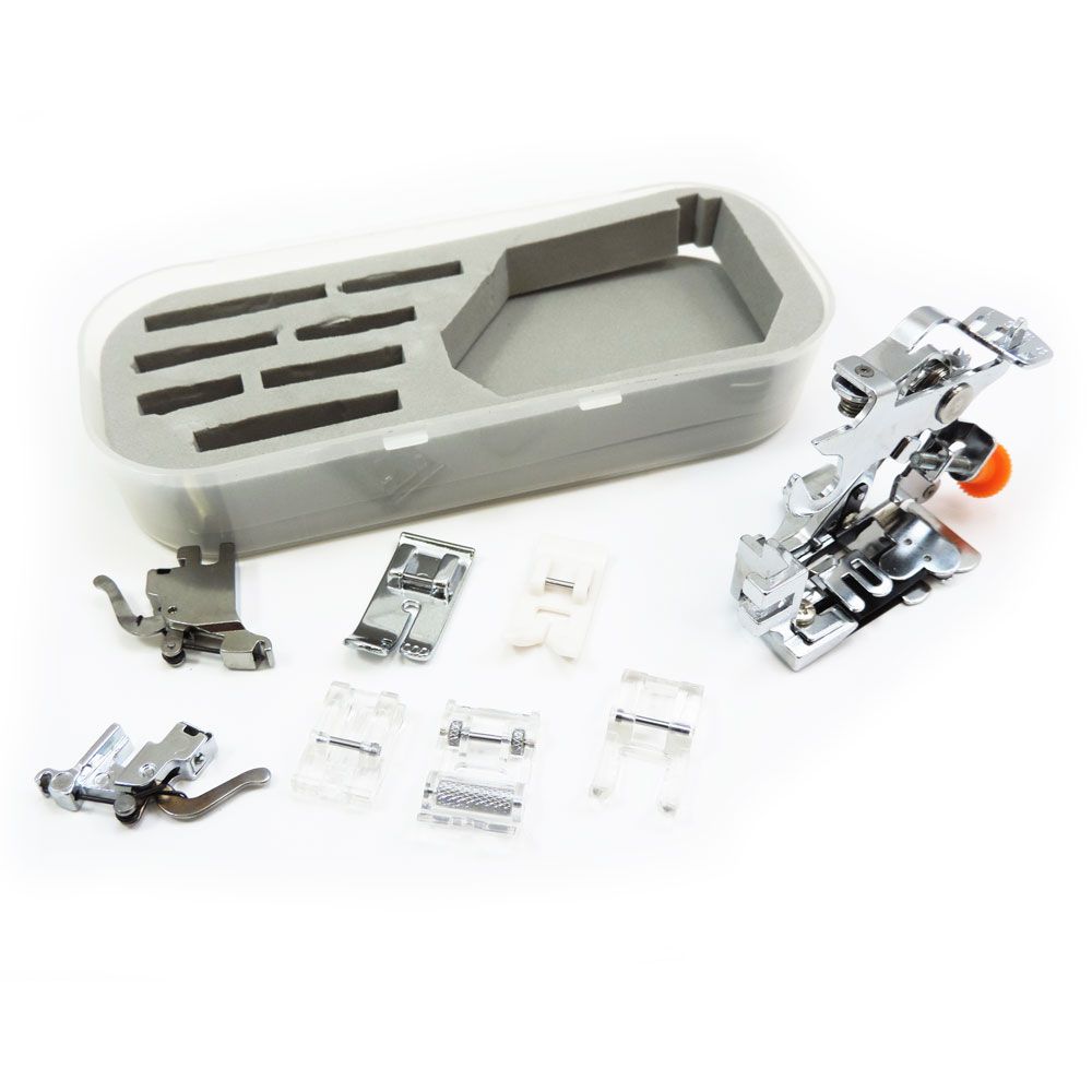 Kit De Pé Sapatas E Calcadores Para Pregas Bordado Zig Zag Rolete 8 Peças - Imagem 2