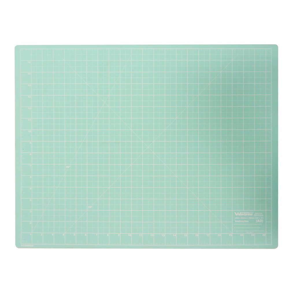 Base Para Corte De Tecidos Patchwork E Scrapbook Frente E Verso 90X60 Azul Turquesa - Imagem 2
