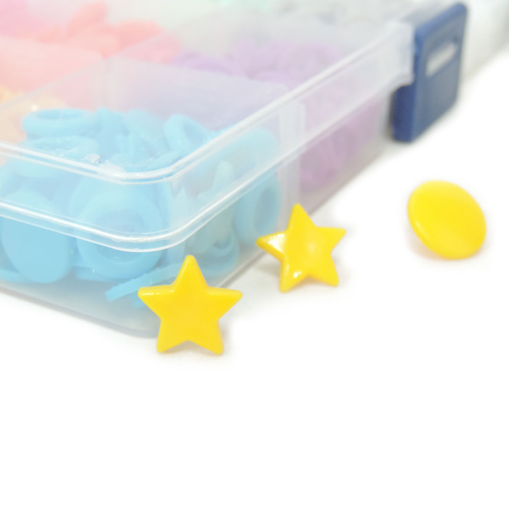 Kit De Botões De Pressão Estrela Coloridos Tic Tac Sortidos Box Com 150 Botões - Imagem 2