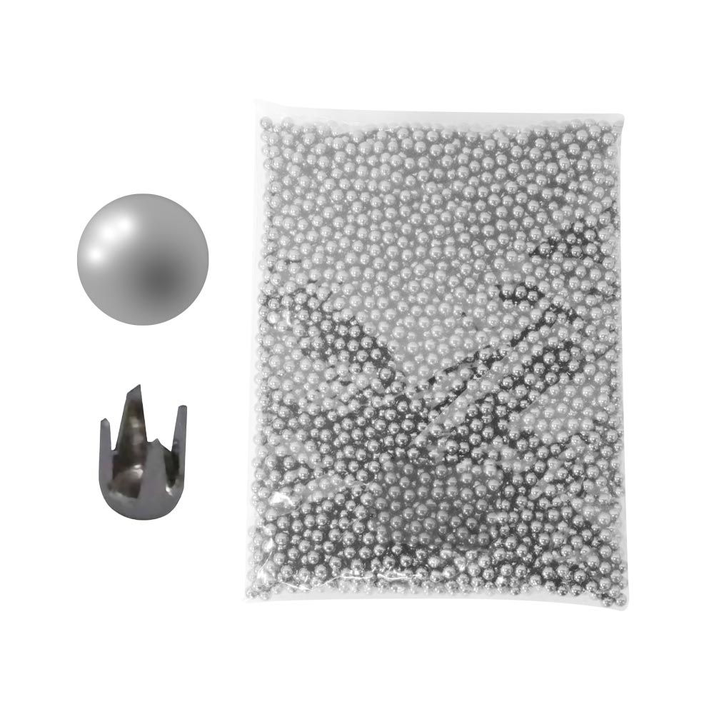 Pacote 4200 Pérolas Inteiras Com Rebite 6Mm Abs Cor Prata 500G - Imagem 3