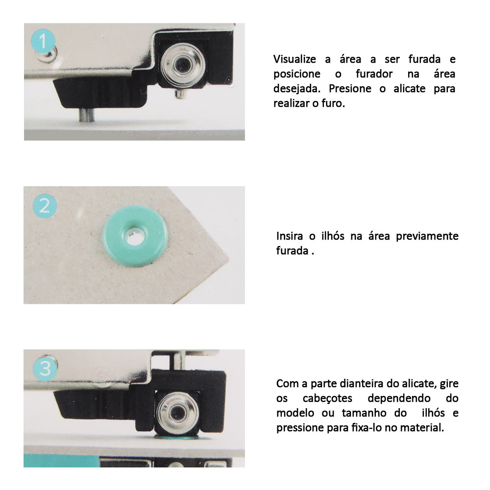 Alicate Crop A Dile Ii Big Bite Furador E Aplicador De Ilhós Com Régua De Profundidade - Imagem 3