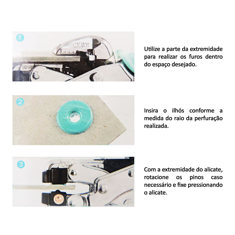 Alicate Crop A Dile Furador E Aplicador De Ilhós - Imagem 3