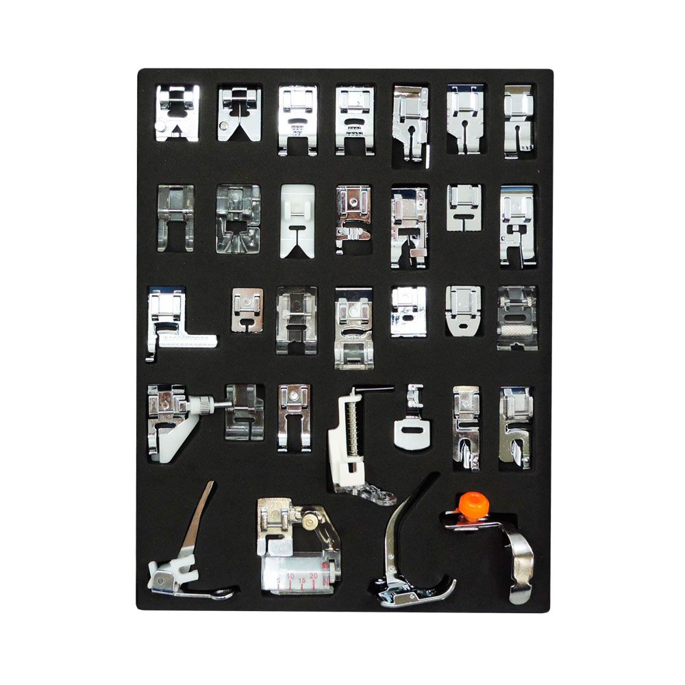 Kit De Calcadores Sapatas Multiuso Para Máquinas Domésticas 32 Peças - Imagem 2