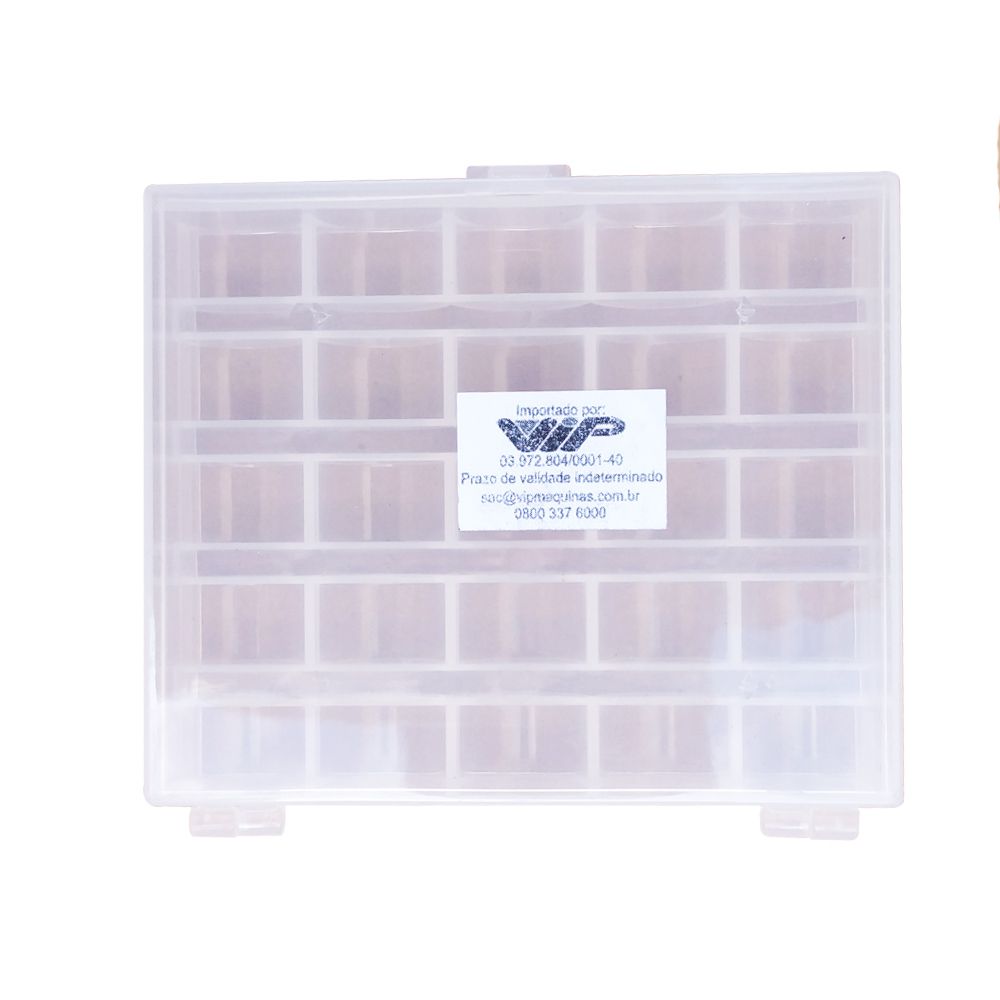 Estojo Transparente para Bobinas de Costura para 25 Unidades - Prático e Durável