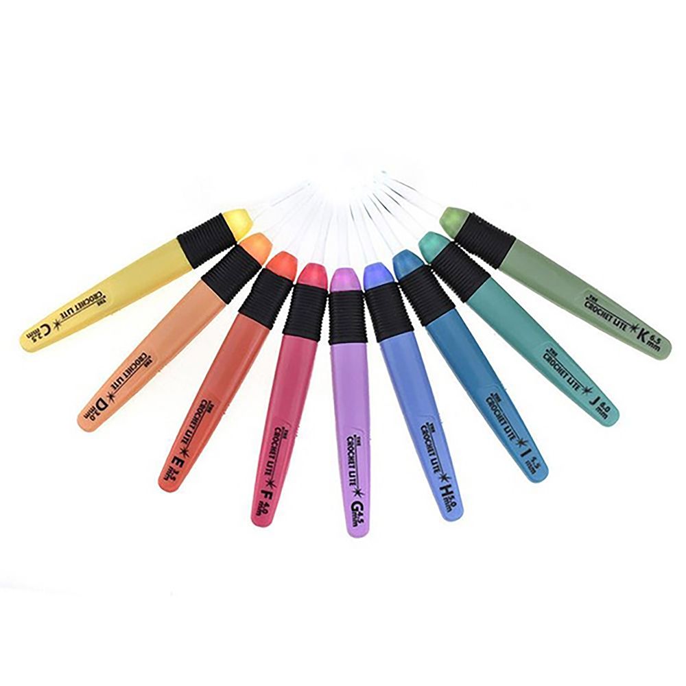 Cartela Com 9 Agulhas Croche Cabo Soft Com Led (2.5 Ao 6.5) - Imagem 2