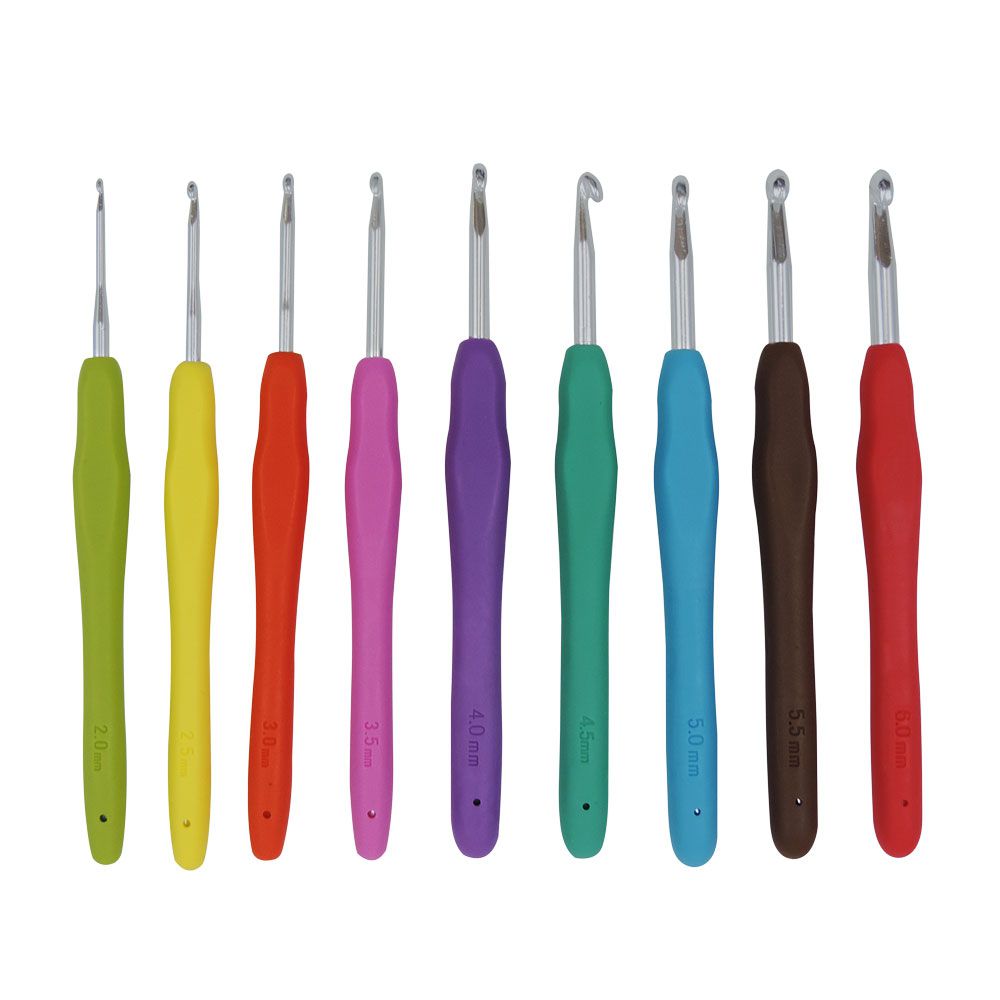 Cartela 9 Agulhas De Crochê Com Cabo Soft