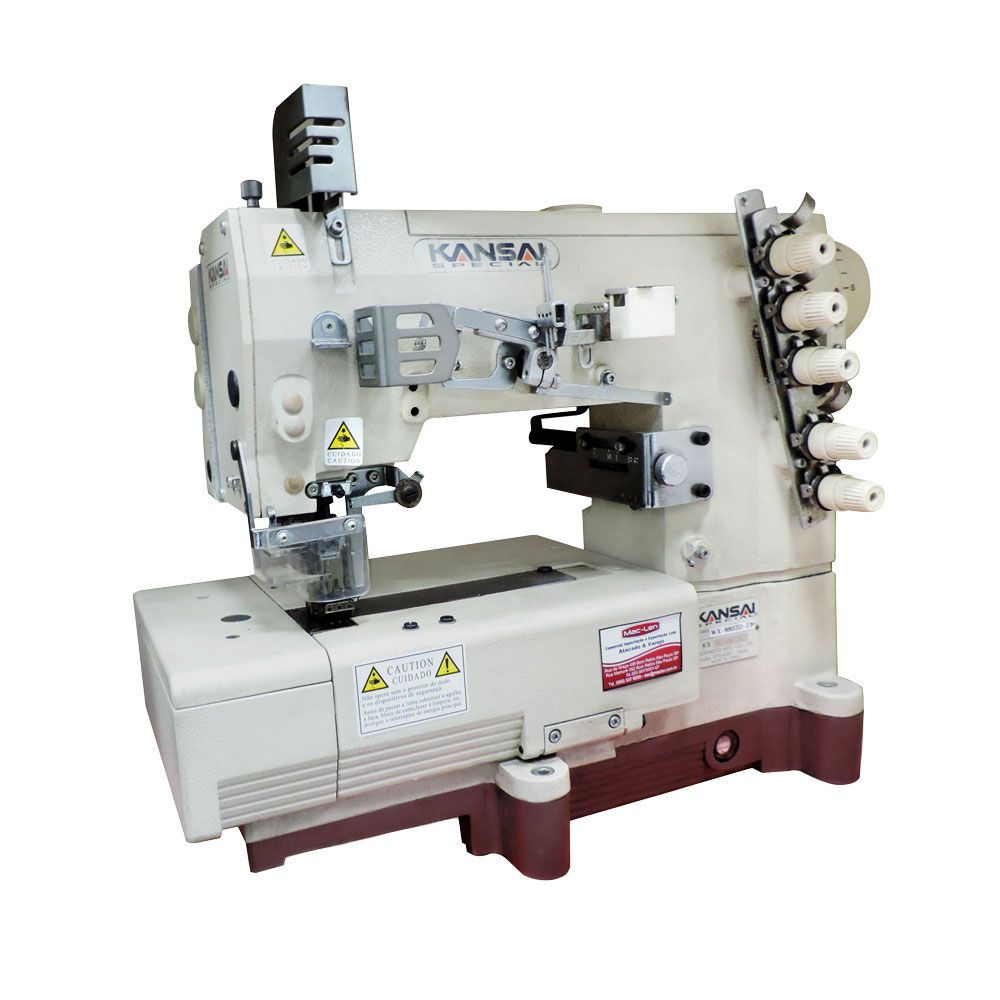 Máquina De Costura Industrial Galoneira Plana Base Fechada Wx-8803D Bainha Viés Polo