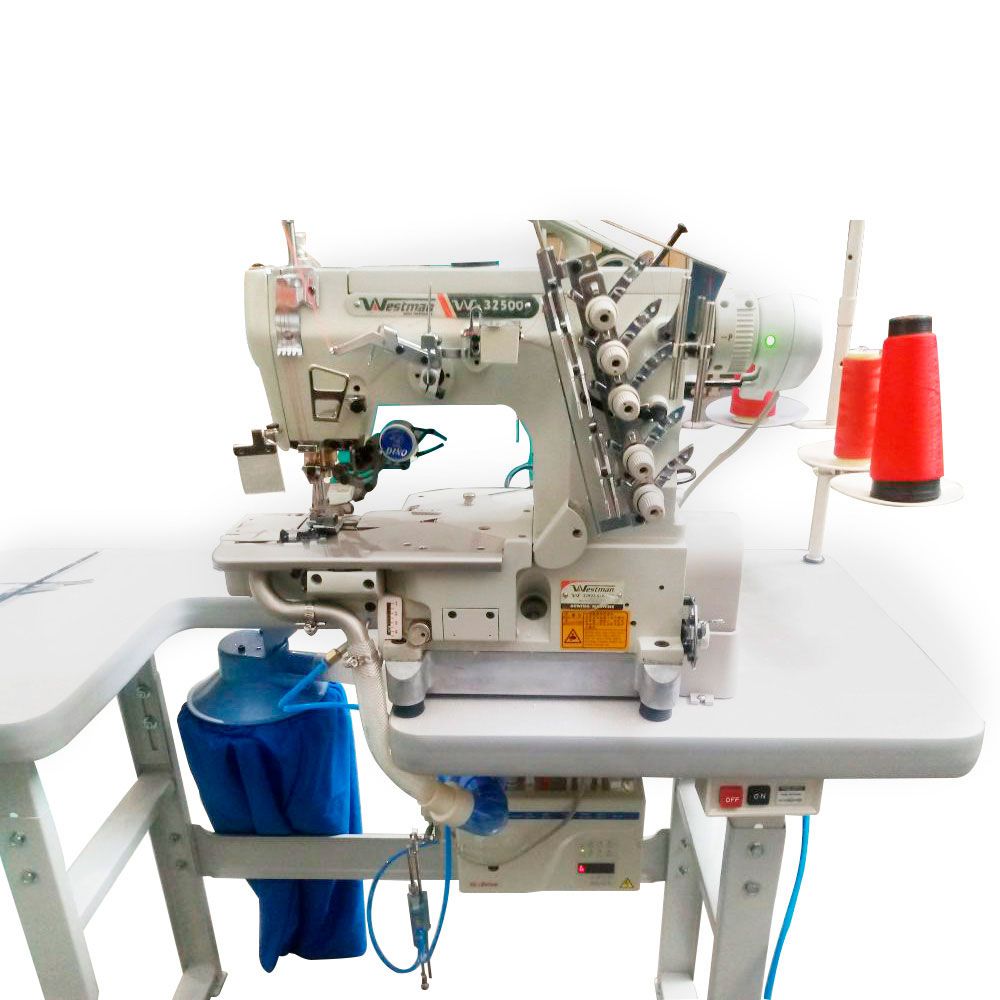 Máquina De Costura Industrial Galoneira Base Cilíndrica Eletrônica Com Refilador W-33903 Alk/Utc