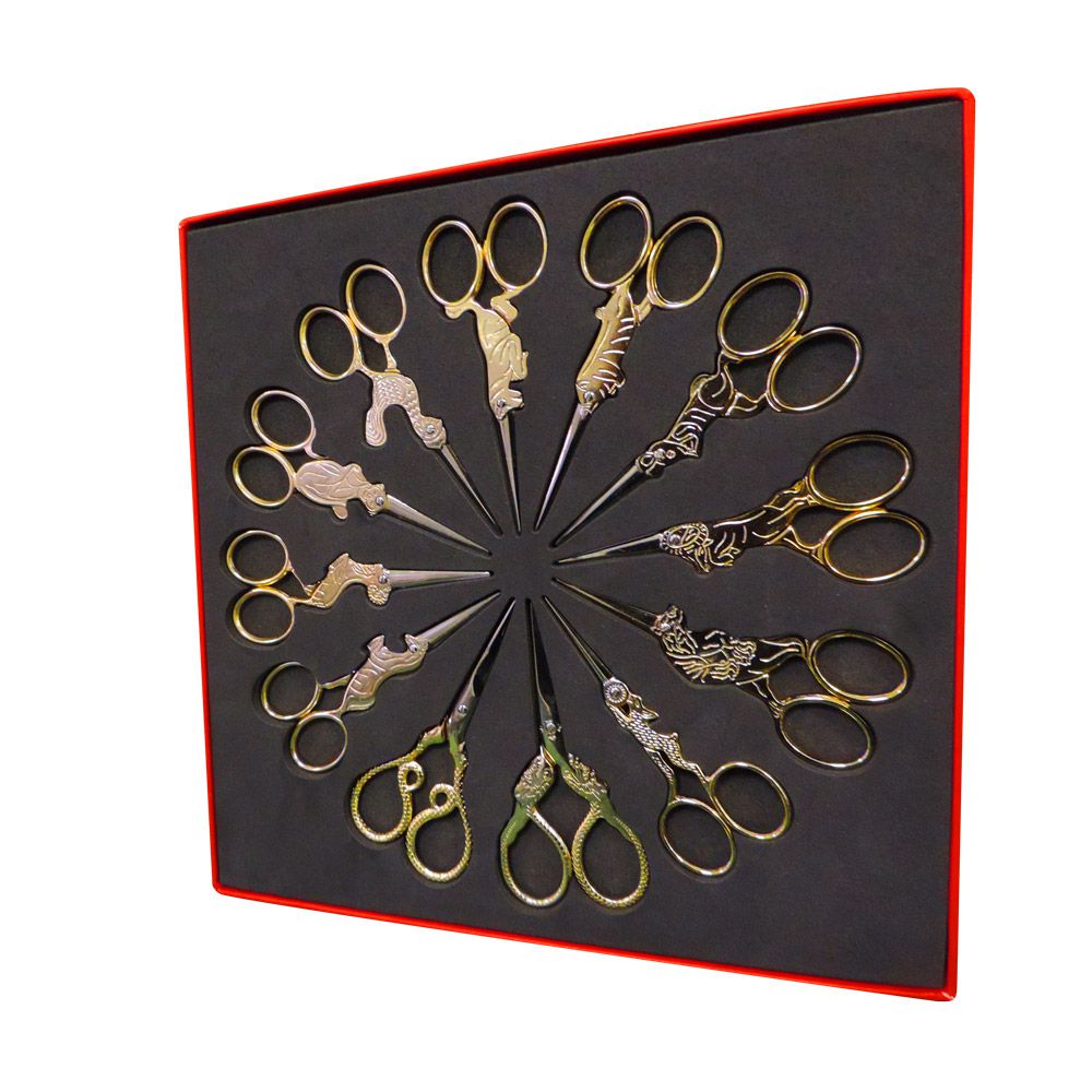 Conjunto De Tesouras Para Bordado Animais - Imagem 2