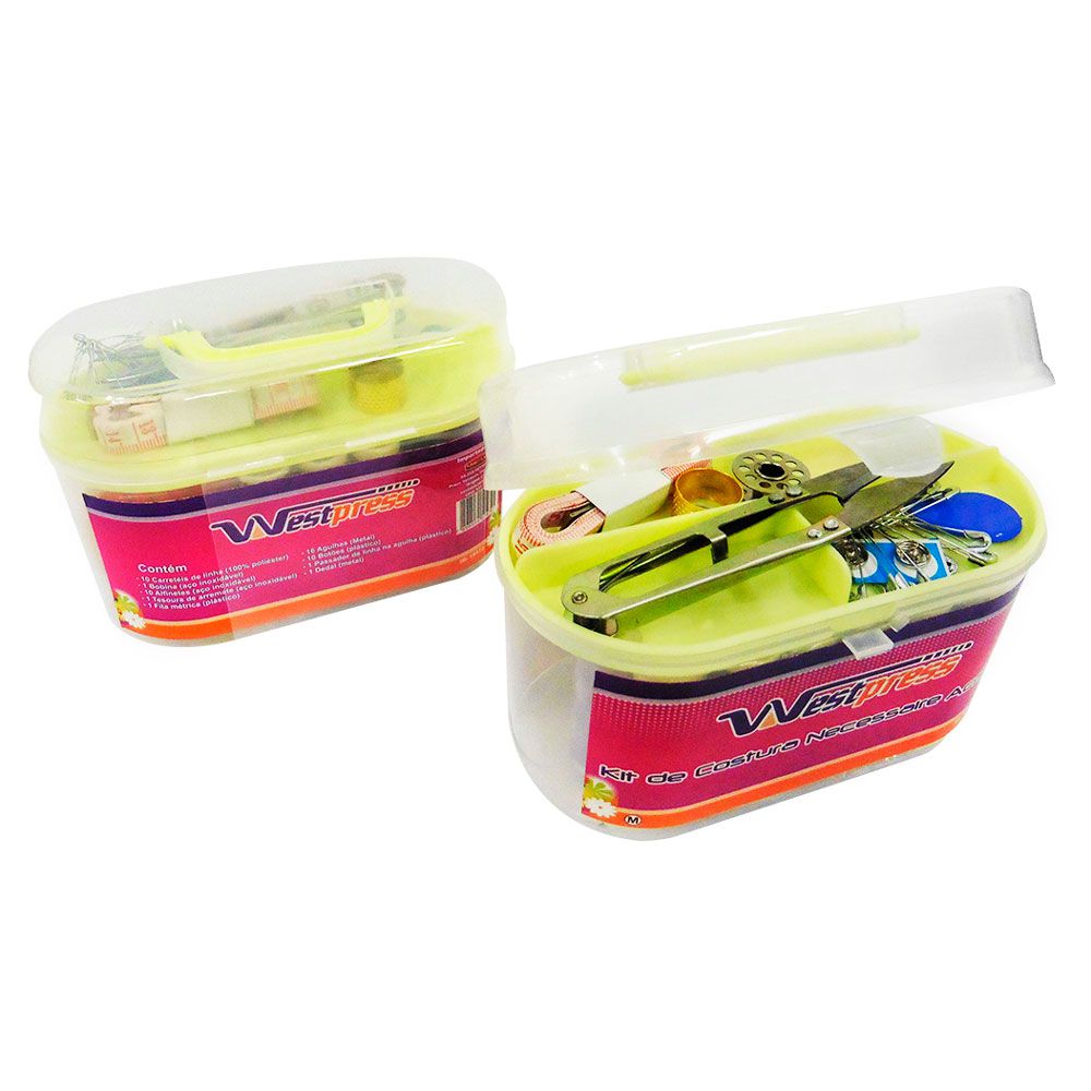 Kit De Costura Com Maleta Acrílica