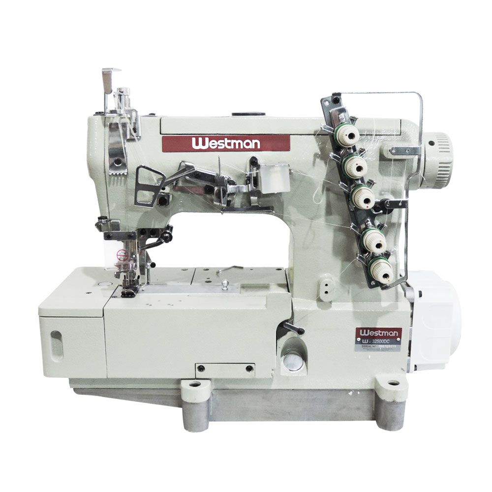 Máquina De Costura Industrial Galoneira Direct Drive Base Plana Fechada Com Refilador W-32500 Dc-Bt