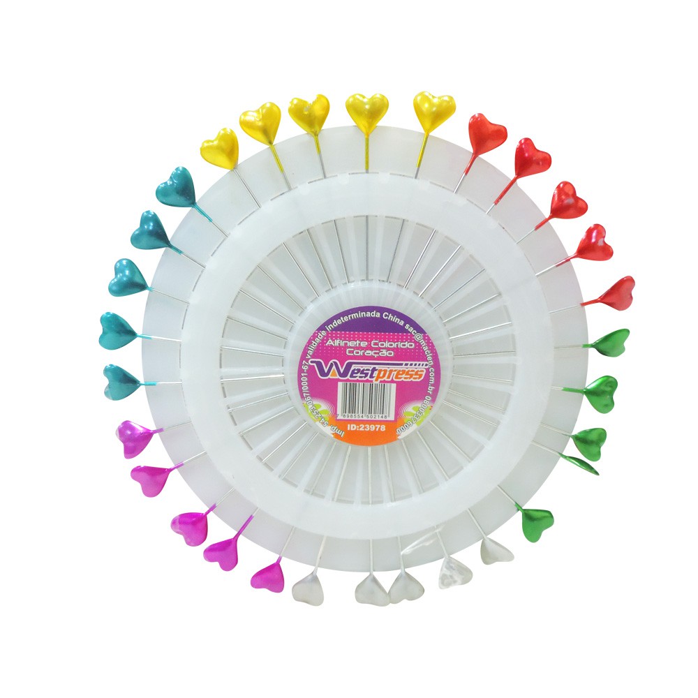 Alfinete Colorido De Coração