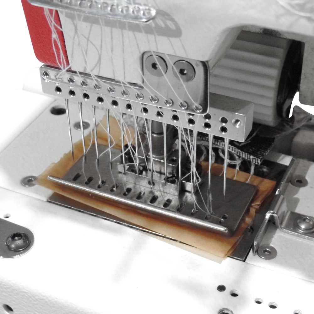 Máquina De Costura Industrial Elástiqueira Base Cilindrica 12 Agulhas 24 Fios Direct Drive W-4412P-Fxdc - Imagem 2