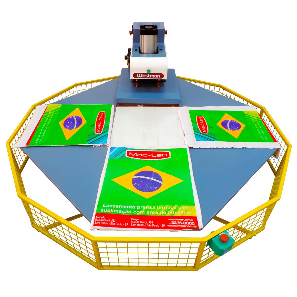 Prensa Para Sublimação Pneumática 4 Bandejas 40X60 Com Sistema Giratório - Imagem 4