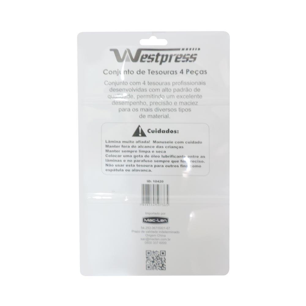 Kit De Tesoura Corte De Costura 4 Peças Westpress - Imagem 3