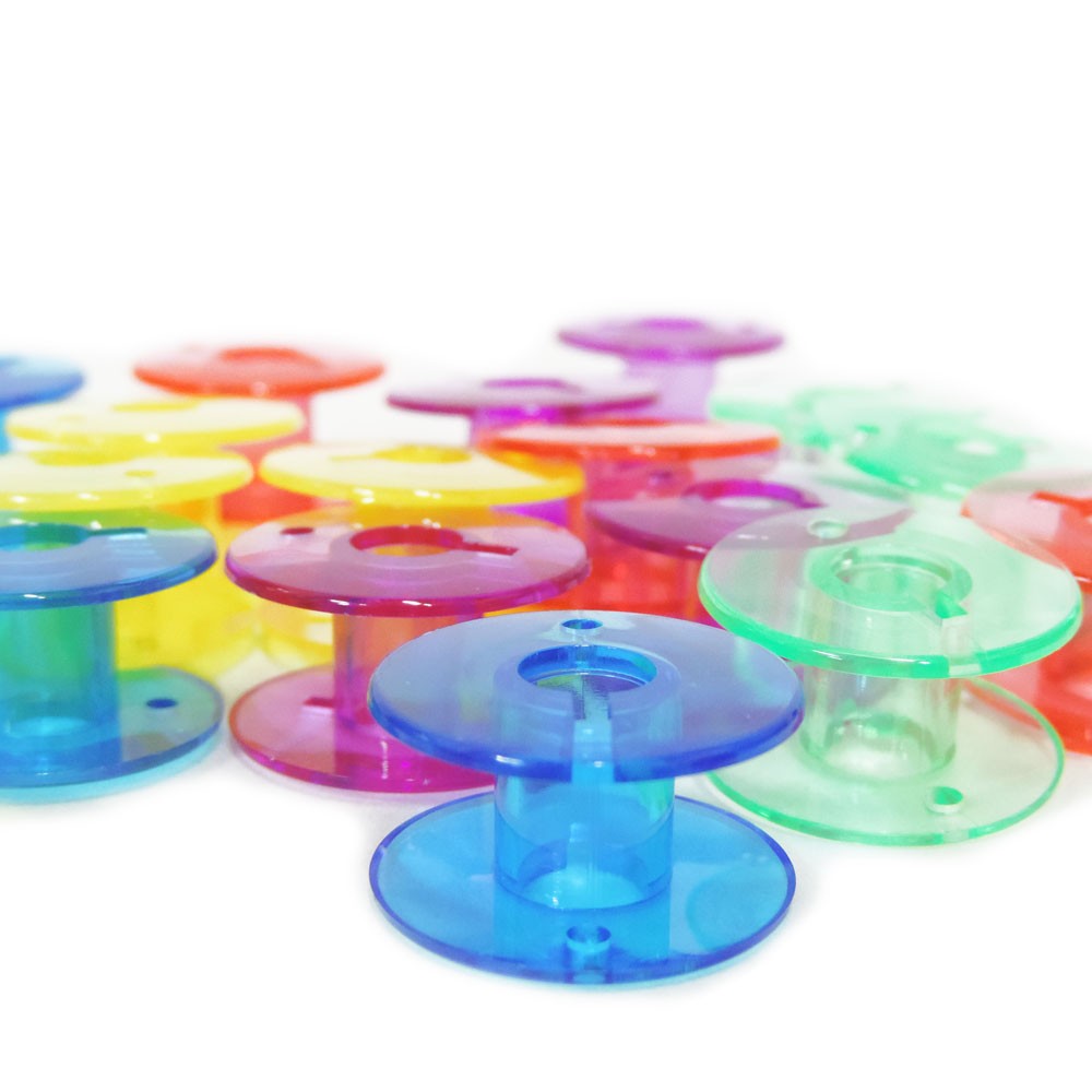Bobina Doméstica Baixa Plástica Colorida Para Máquina De Costura Doméstica 20 Peças
