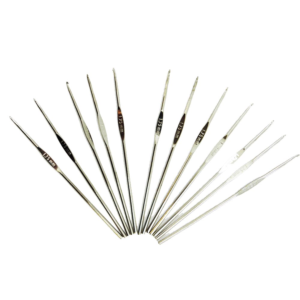 Kit De 12 Agulhas Alumínio Para Crochê 0.9 Ao 1.5Mm - Imagem 2