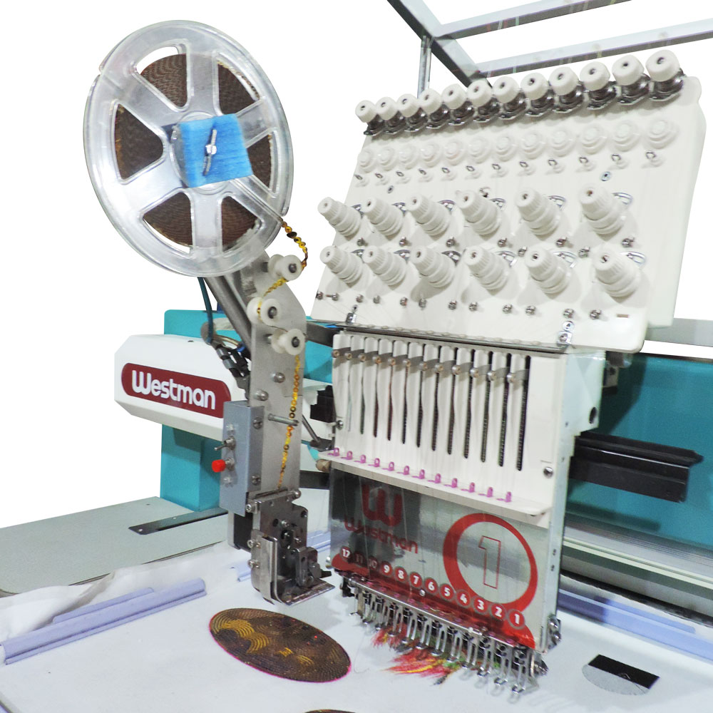 Máquina De Bordar 1 Cabeça 12 Agulhas Com Aplicador De Lantejoula Wm-1201-45Ps - Imagem 2